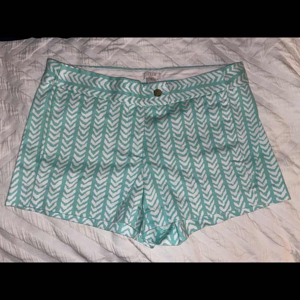 JCrew Teal Herringbone 3inch Shorts Size 2